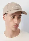 Mango Embroidered Cap In Brown