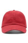 Mango Embroidered Cotton & Linen Baseball Cap In Red