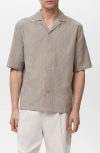 Mango Men's Embroidered Cotton Shirt In Gray