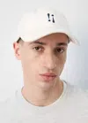 Mango Embroidered Cotton Cap In White