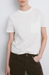 Mango Embroidered Cotton T-shirt In White