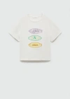 MANGO EMBROIDERED DETAIL T-SHIRT OFF WHITE