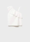 Mango Embroidered Detail T-shirt White In White