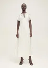 Mango Embroidered Dress With Openwork Details White In White