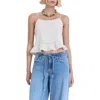 Mango Embroidered Eyelet Camisole In White
