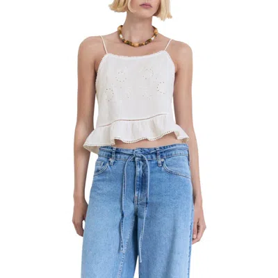 MANGO MANGO EMBROIDERED EYELET CAMISOLE
