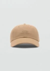 Mango Embroidered Message Cap Beige