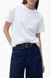 Mango Embroidered Openwork Cotton T-shirt In White
