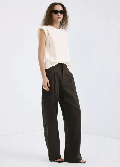 Mango Embroidered Openwork Cotton T-shirt In Neutral