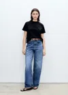 Mango Embroidered Openwork T-shirt Black