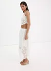Mango Embroidered Open-work Top In Off White