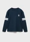 Mango Embroidered Printed T-shirt Navy In Blue