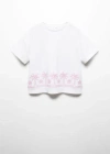 MANGO EMBROIDERED PRINTED T-SHIRT OFF WHITE