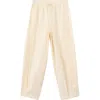 Mango Embroidered Side Stripe Cotton Drawstring Pants In Neutral
