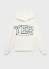 Mango Embroidered Sweatshirt With Floral Pattern Off White In White