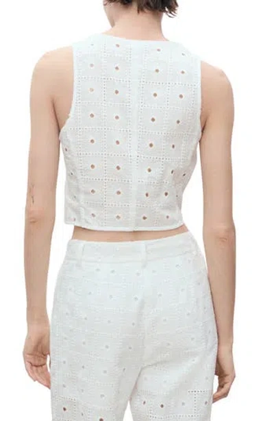 MANGO MANGO EMBROIDERED TIE FRONT VEST