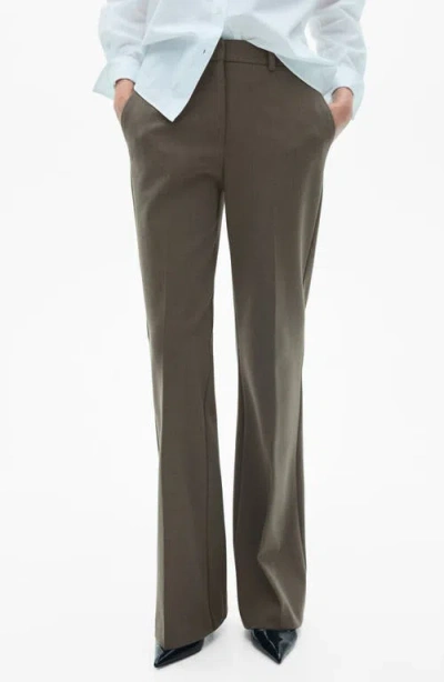 Mango Emma Flare Pants In Green