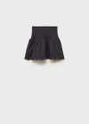 Shop Mango Swiss-embroidered Ruffled Skirt Charcoal