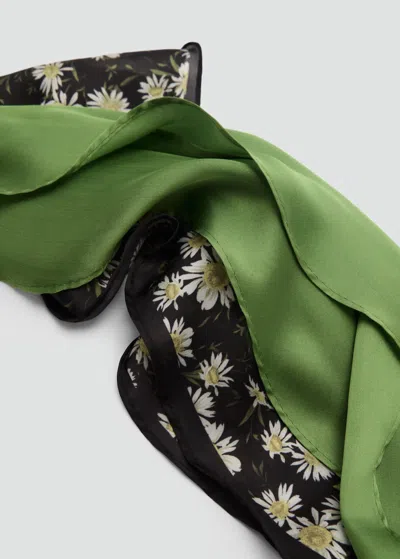 Mango Set Of 2 Combined Scarves Green
