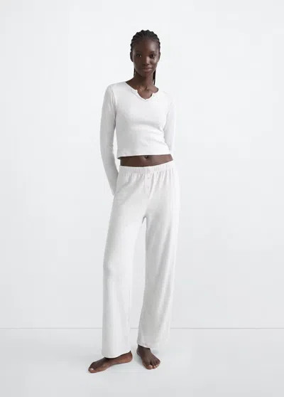 Mango Ensemble Pyjama Coton In Gris Chiné Moyen