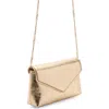 Mango Envelope Flap Faux Leather Clutch In Gold