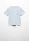 Mango Kids' Essential Cotton-blend T-shirt Sky Blue