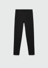 Mango Essential Cotton Leggings Black In Black