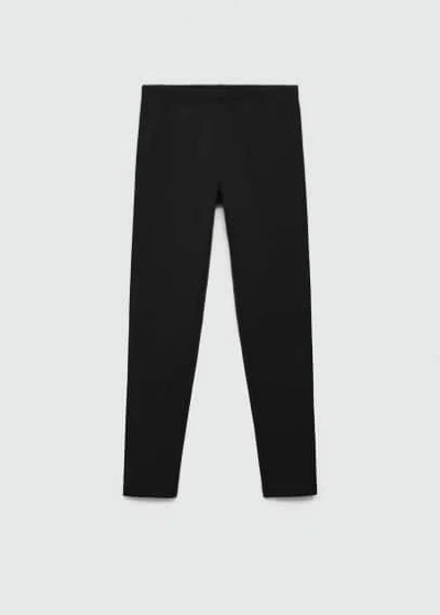 Mango Essential Cotton Leggings Black In Black