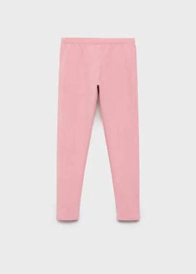Mango Essential Cotton Leggings Pink In Pink