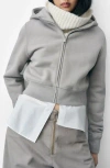 Mango Eta Zip-up Hoodie In Gray