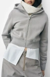 Mango Women's Cropped Hoodie Sweatshirt In Light/pastel Grey