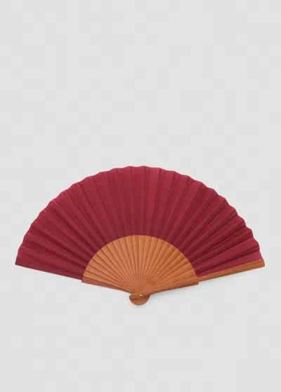 Mango Smooth Wooden Fan Red