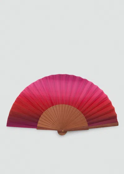 Mango Floral-print Fan Fuchsia In Pink