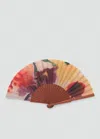 Mango Floral-print Fan Yellow
