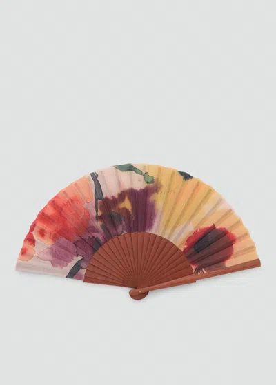 Mango Floral-print Fan Yellow