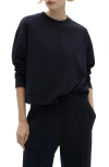 Mango Oversized Sweatshirt With Stitching Detail Dark Navy In Dark Navy