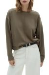 Mango Exposed Seam Crewneck Sweatshirt In Khaki