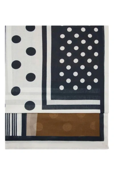 Mango Eyelash Fringe Print Scarf In Purple