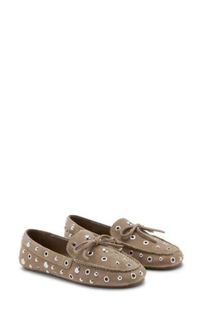 Mango Eyelet Loafer In Neutral