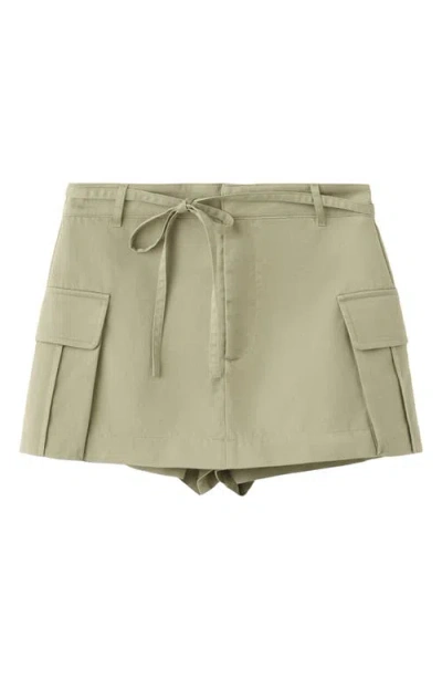 Mango Falda Cotton Blend Skort In Green