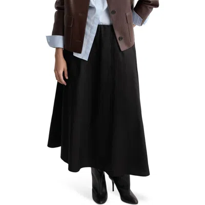 Mango Falda Newcreta Cotton A-line Skirt In Black