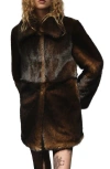 Mango Faux Fur Coat In Brown