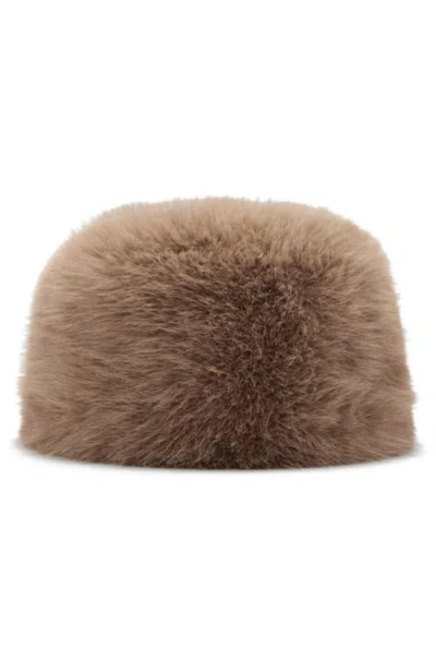Mango Faux Fur Hat In Medium Brown