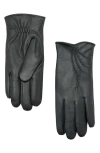 Mango Faux Fur Lined Leather Gloves In Black