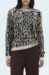 Mango Faux Fur Sweater In Black