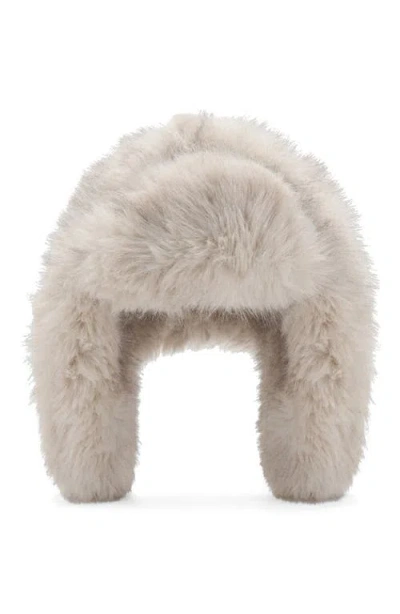 Mango Faux Fur Trapper Hat In Neutral
