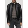 Mango Faux Leather Biker Jacket In Black