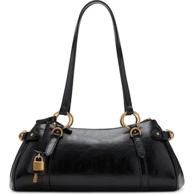 Mango Faux Leather Bowling Shoulder Bag In Black