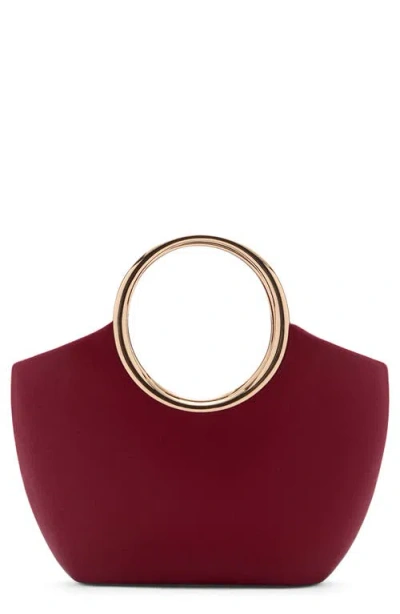 Mango Faux Leather Bracelet Handle Bag In Red