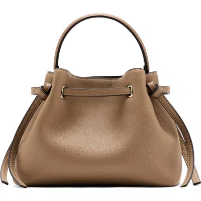 Mango Faux Leather Bucket Bag In Brown